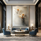 Delicate Flower Arrangement Abstract Painting for Minimalist Bedroom Decor GAB1272