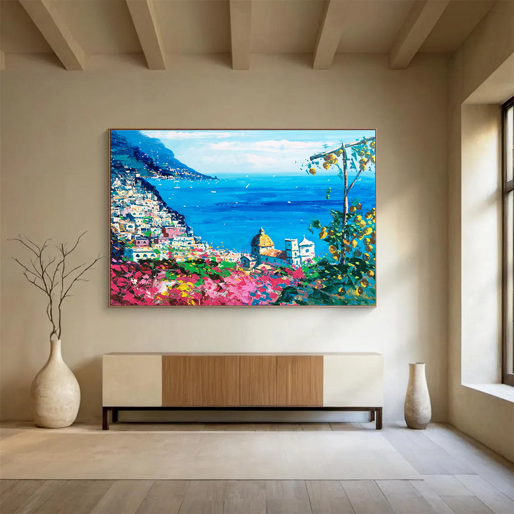 Amalfi Coast Abstract Painting for Luxury Hotel Suites YHT458