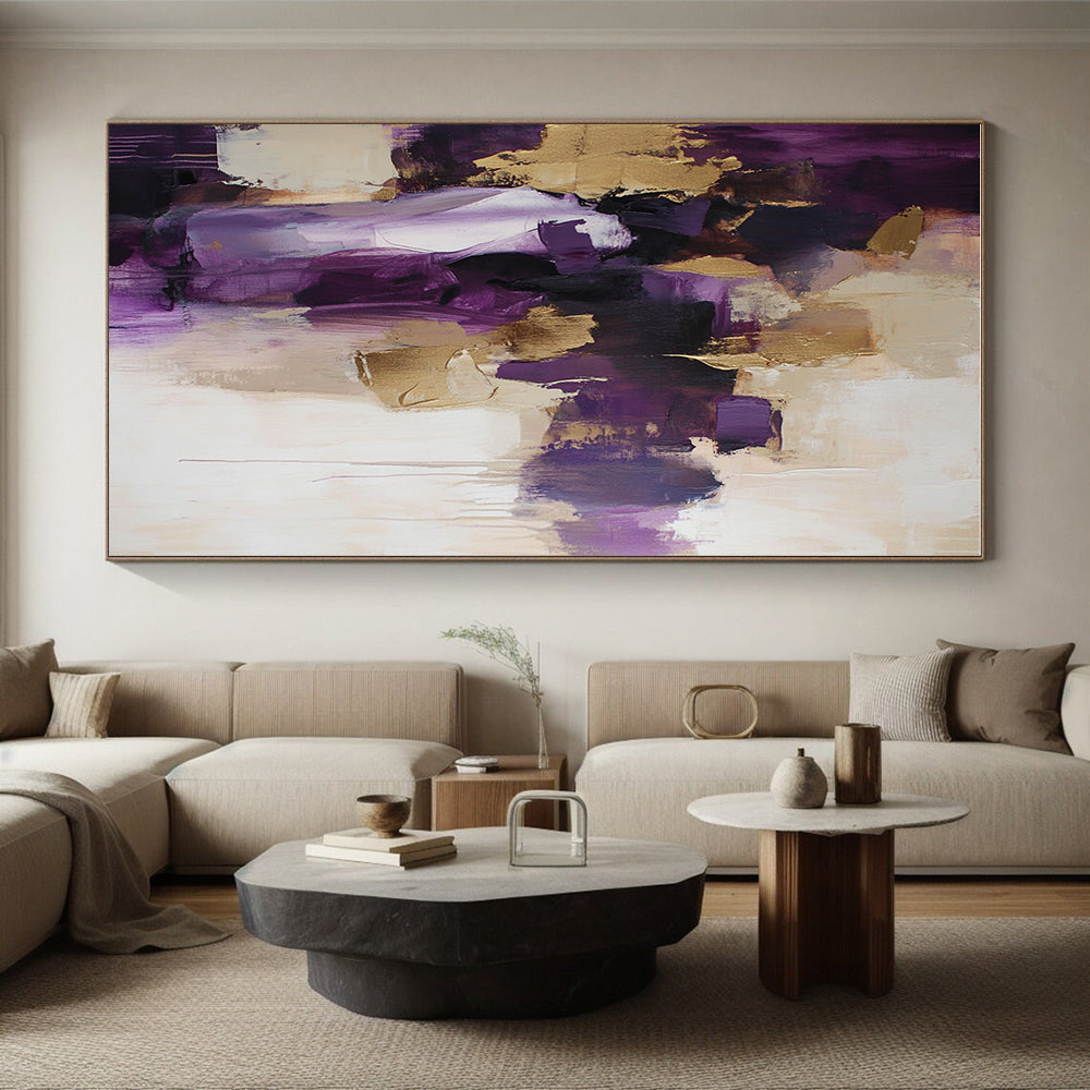Purple Gold Beige Abstract Painting with Luxurious Warmth WINK462