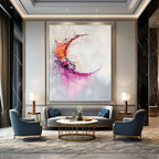 Colorful Crescent Abstract Painting for Bohemian - Style Art Studios GAB0934