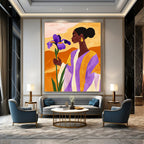 Woman with Iris Abstract Painting for Bohemian - Styled Bedrooms GAB1022
