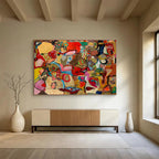 Colorful Abstract Collage Painting for Creative Studio Spaces YHT240