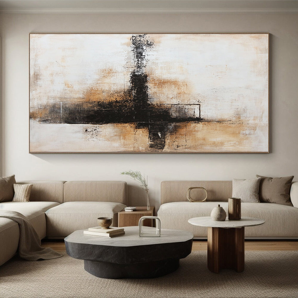 Cross - Shaped Abstract Painting with Understated Drama WINK339