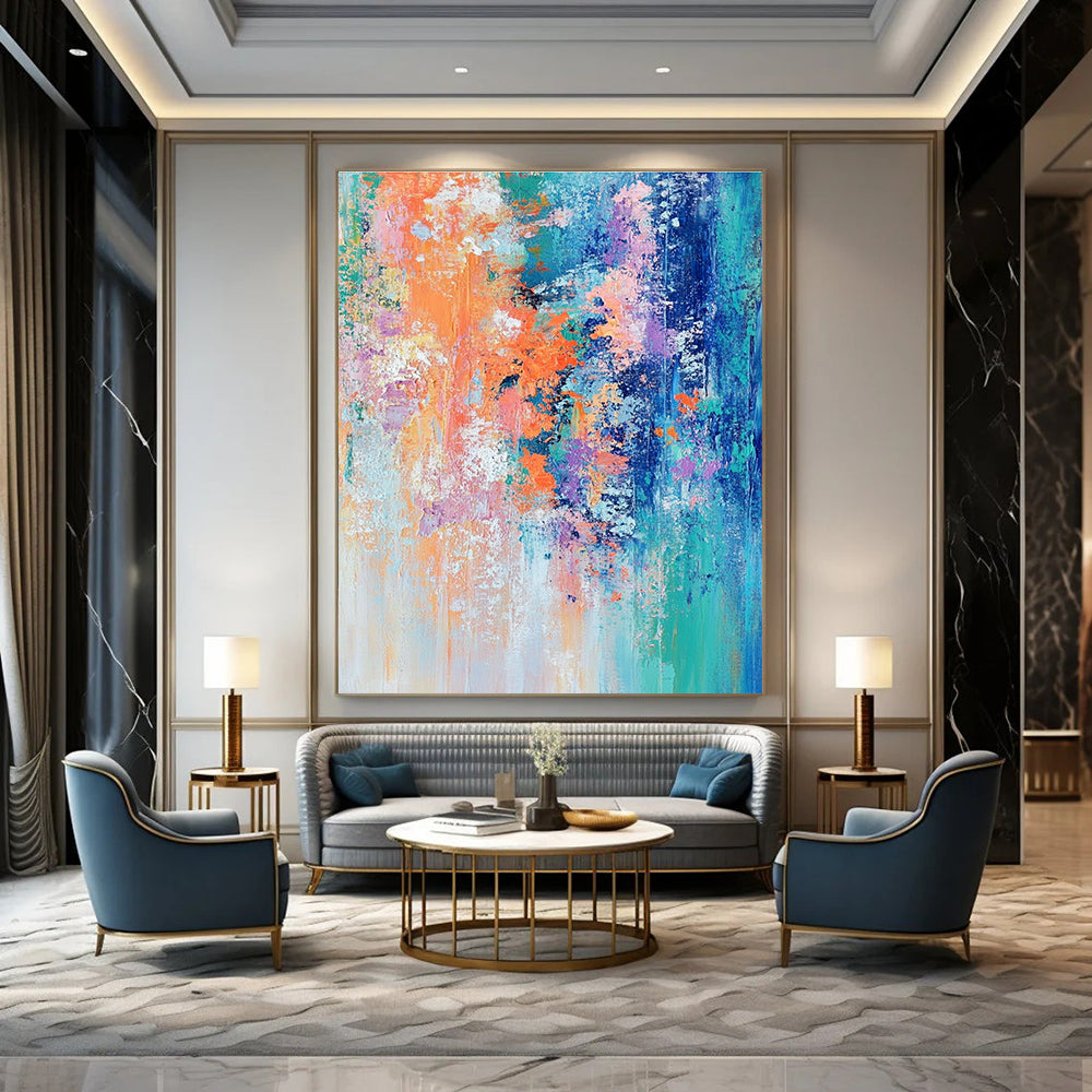 Vibrant Color Fusion Abstract Painting for Modern Spaces GAB0660