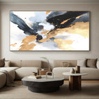 Gold Black Blue Abstract Painting with Luxe Mystery WINK736