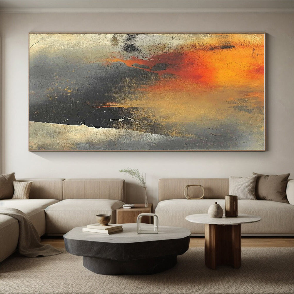 Fiery - Hued Abstract Painting with Intense Passion WINK807