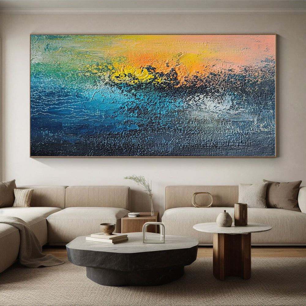 Colorful Textured Abstract Painting with Vivid Layers WINK680