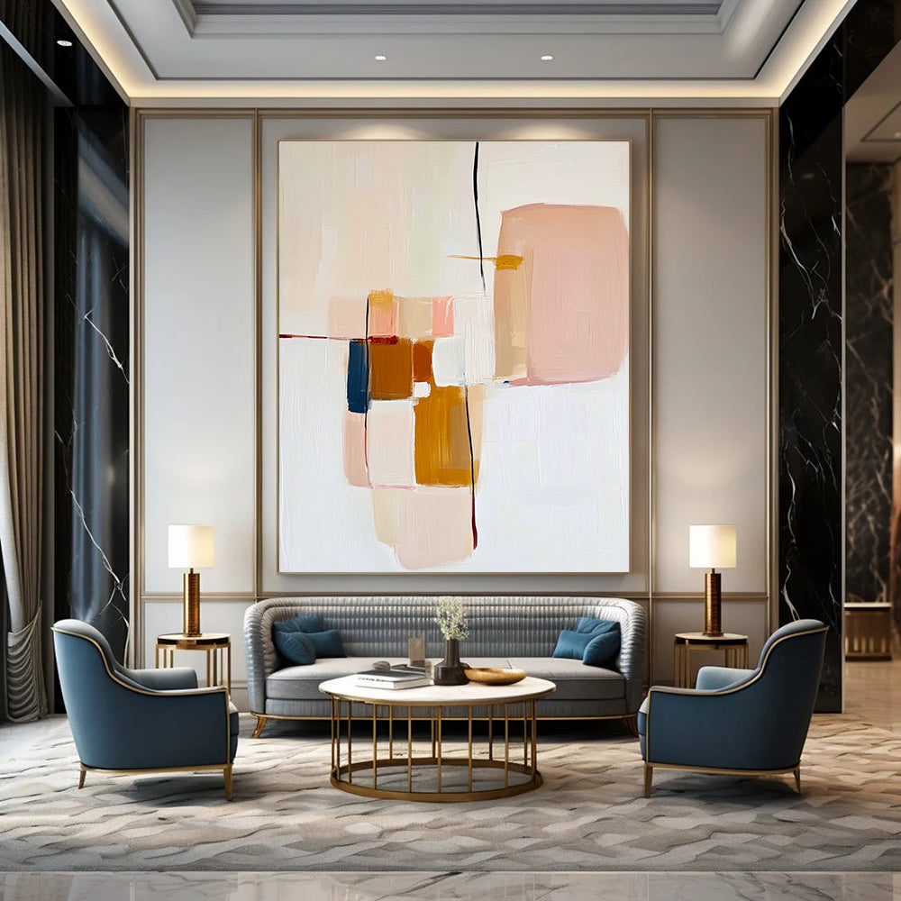 Pastel Color Block Abstract Painting for Feminine - Inspired Boutiques GAB0928