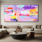 Pastel - hued Abstract Collage Painting with Dreamy Whimsy WINK299