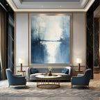 Blue and White Abstract Painting for Coastal - Inspired Bedrooms GAB0782
