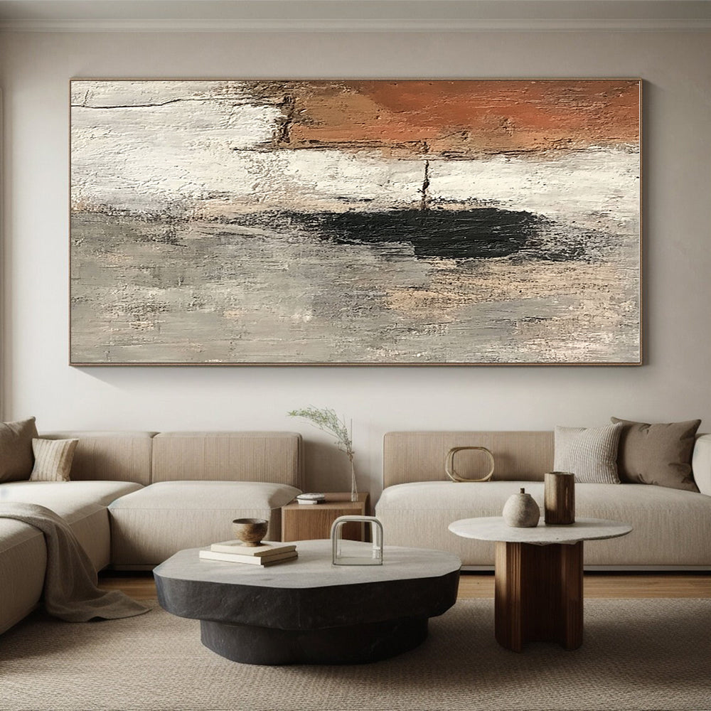 Neutral Textured Abstract Painting with Understated Complexity WINK586