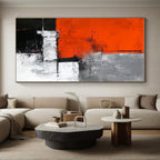 Orange Gray Black Abstract Painting with Bold Shapes WINK660