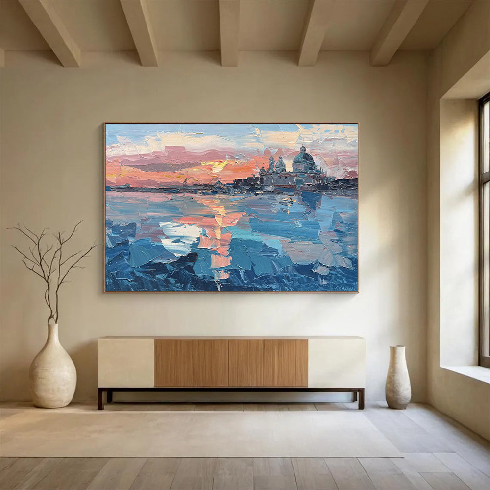Venice Sunset Abstract Painting for Italian Restaurant Main Halls YHT460