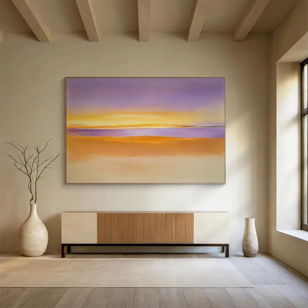 Purple and Orange Gradient Landscape with Soft Horizons Abstract Painting ABS361