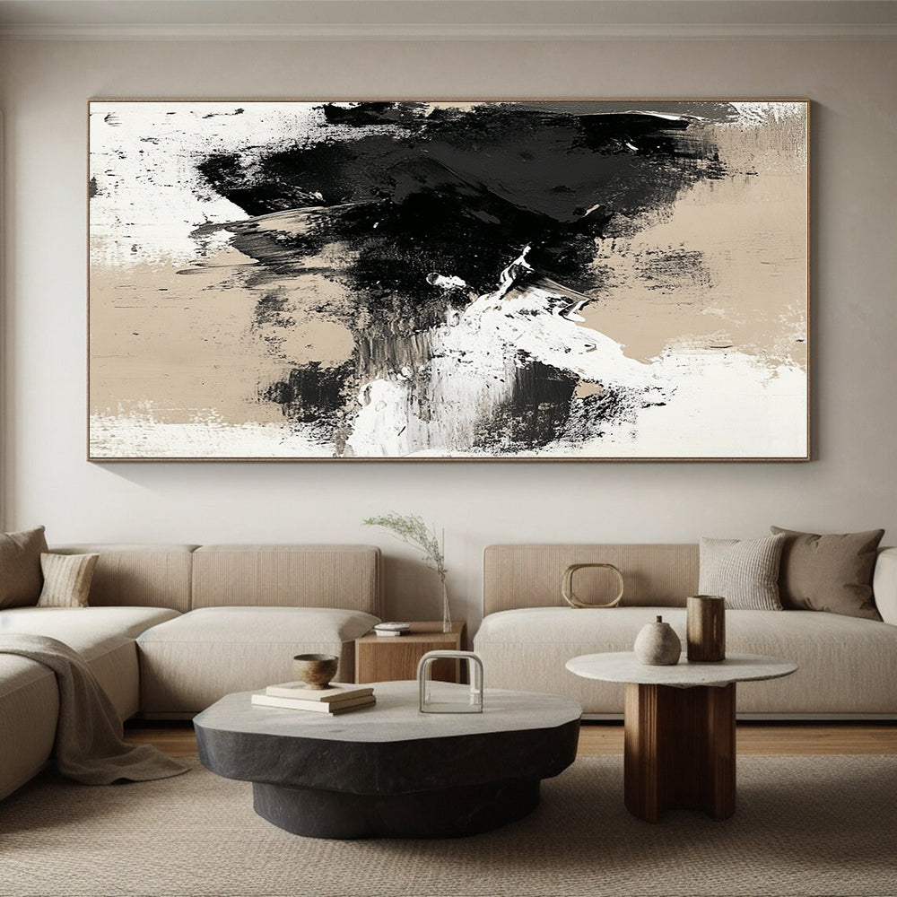 Beige - Toned Abstract Expression Painting with Subtle Drama WINK352