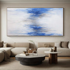 Blue - Silver Abstract Symmetry Painting with Balanced Grace WINK392