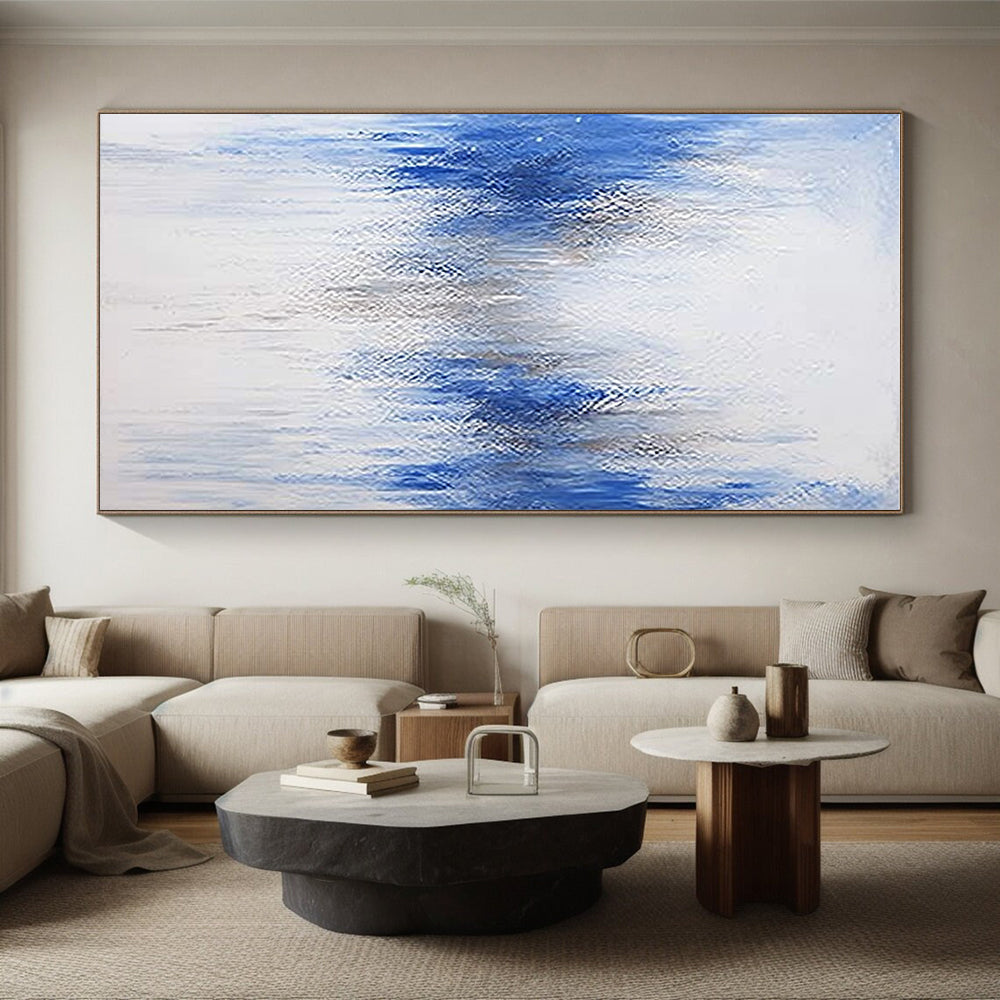 Blue - Silver Abstract Symmetry Painting with Balanced Grace WINK392