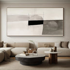 Monochrome Geometric Abstract Painting with Minimalist Grace WINK721