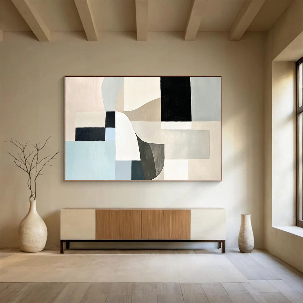 Soft - Toned Geometric Abstract  Harmonious Shapes ABS101
