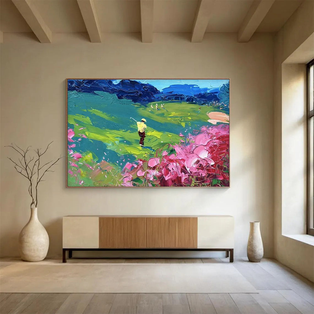 Golfer Abstract Painting for Golf Club House Lounges YHT446