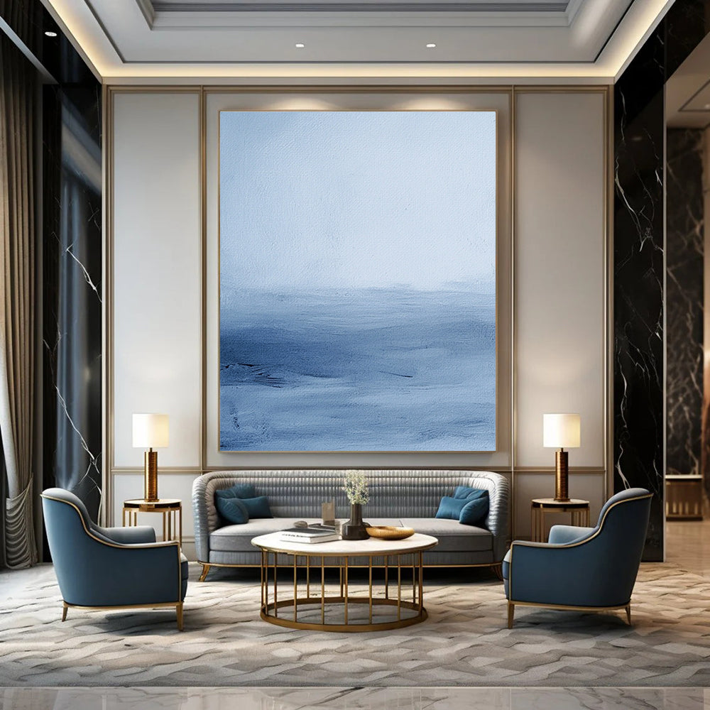 Gradient Blue Abstract Sea - Serene Coastal Abstract Art GAB0476