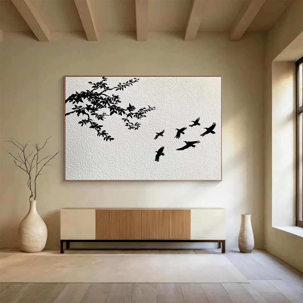 Black Branches and Birds - Serene Silhouettes ABS026