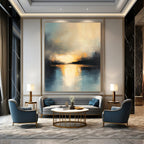 Sunset Lake Abstract - Dramatic Sky and Water Art GAB0537