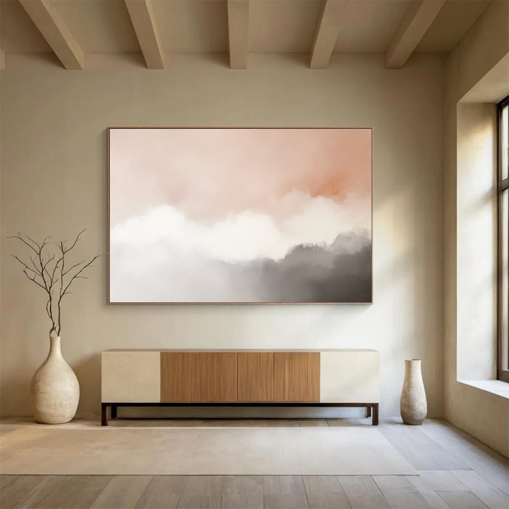 Soft Cloud Abstract Painting with Serene, Airy Compositions ABS518