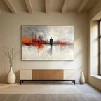 Silhouette in Abstract Landscape Painting with Contemplative Mood ABS417
