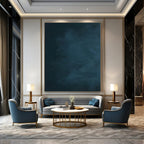 Dark Blue Gradient Abstract Painting for Serene Bedroom Retreats HENG495