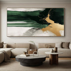 Green Gold Drip Abstract Painting with Flowing Elegance WINK634