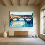 Ancient Bridge Abstract Painting for Riverfront Restaurant Dining Areas YHT455