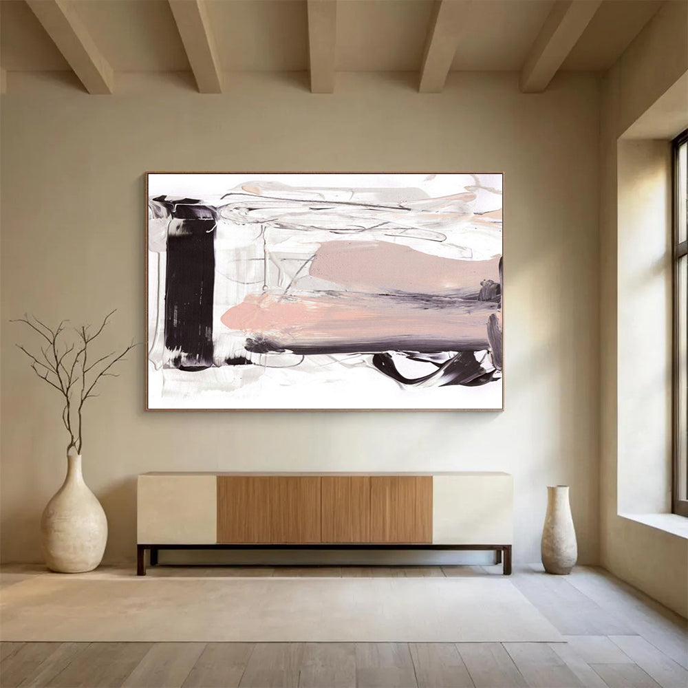 Elegant Tone Abstract Painting for Sophisticated Lounges YHT143