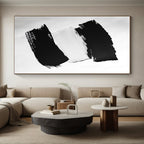 Minimalist Black and White Abstract Painting with Clean Forms WINK822