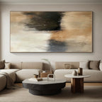 Beige Black Abstract Painting with Quiet Sophistication WINK545