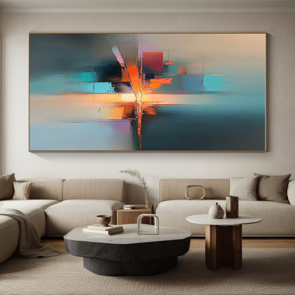 Colorful Cityscape Abstraction Painting with Vibrant Urban Energy WINK185