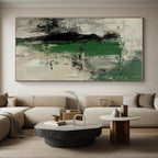 Abstract Figure in Green Painting with Enigmatic Presence WINK526
