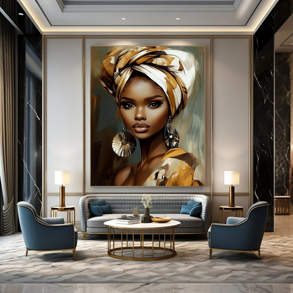 Cultural Portrait Abstract Painting with Rich Patterns GAB0008