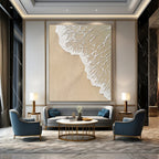 Beach Wave with Intricate Foam Abstract Painting with Detailed Textures GAB0078