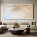 Beige and White Gradient Abstract Painting with Subtle Serenity WINK022