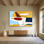 Color - Blocked Geometric Aircraft Abstract Painting ABS201