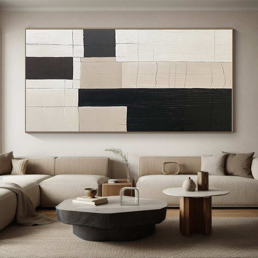 Grid - Pattern Abstract Painting with Textured Surfaces WINK852