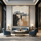City Silhouette Monochrome Abstract Painting for Industrial - Chic Lofts GAB0883