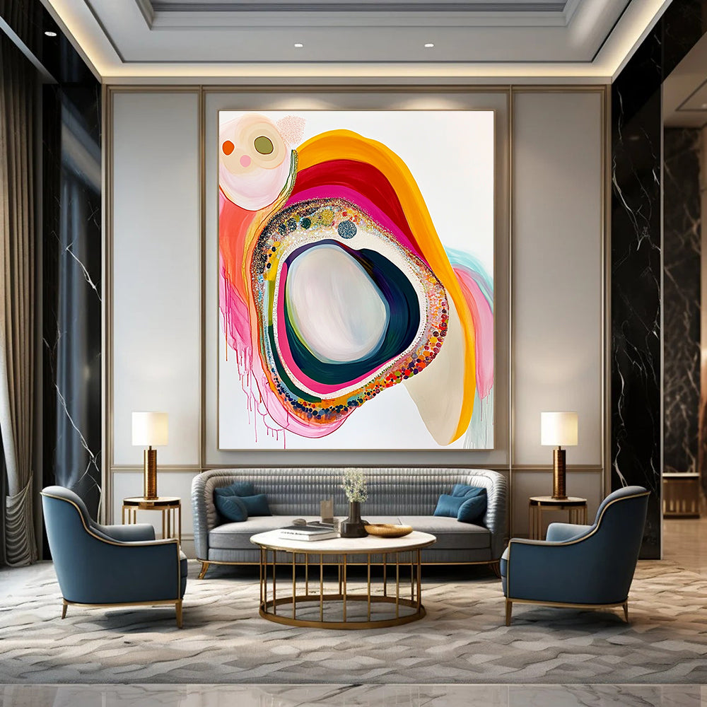 Colorful Layered Abstract Painting for Artistic Playrooms GAB0743