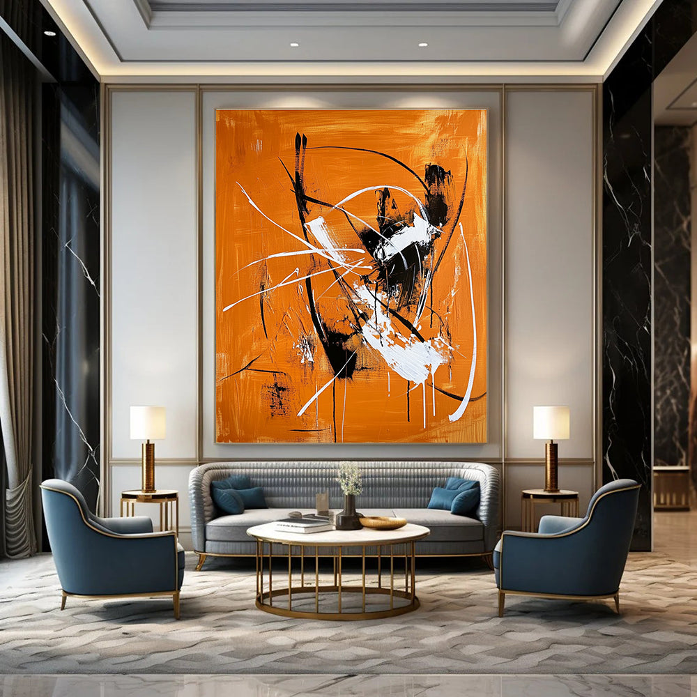 Dynamic Line - Driven Abstract Painting for Industrial - Style Spaces GAB0877
