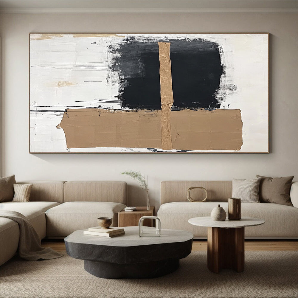 Mixed - Media Abstract Painting with Textural Contrast WINK821