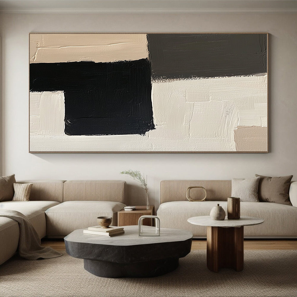 Neutral Geometric Abstract Painting with Quiet Sophistication WINK502