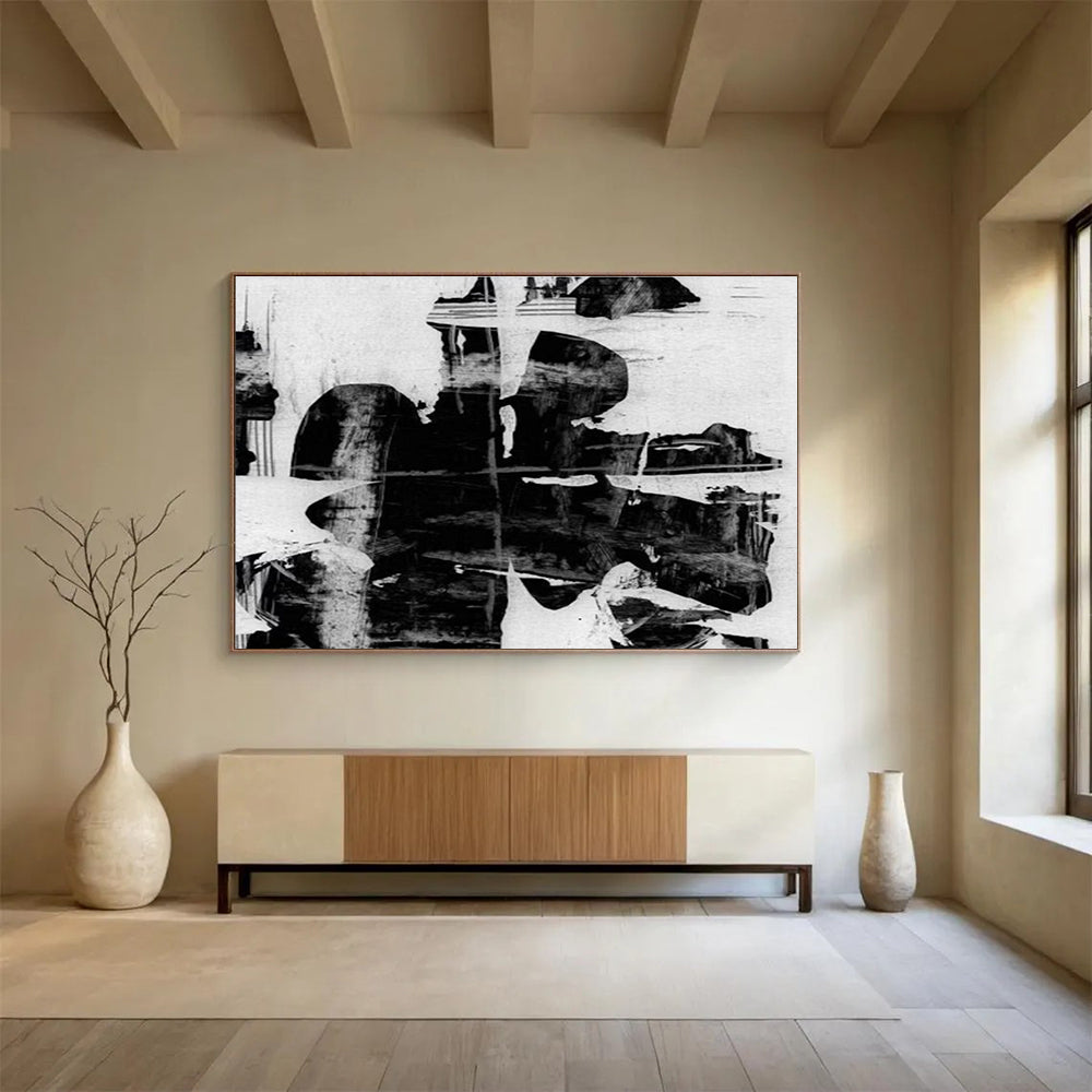 Monochrome Abstract Painting for Industrial Spaces YHT134