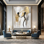 Dancing Figures Abstract Painting for Romantic - Themed Wedding Venues GAB0914