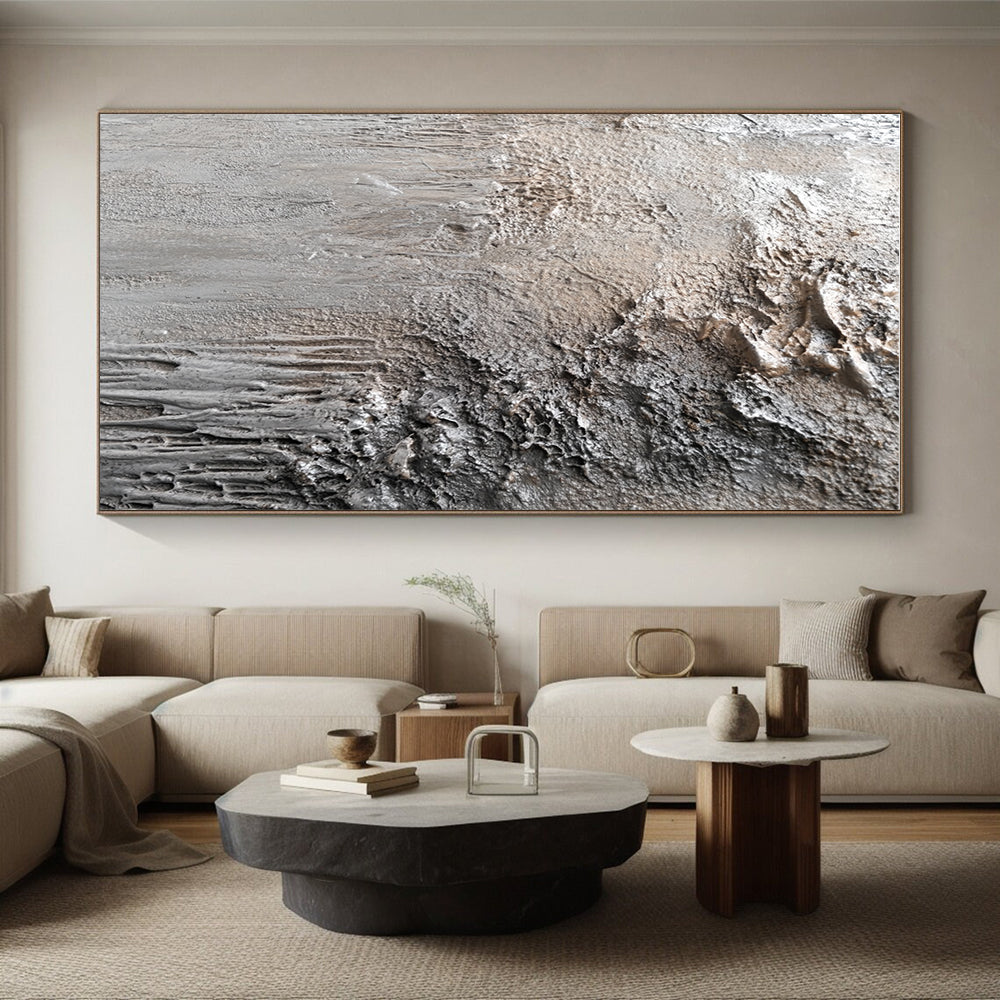 Textured Concrete - Like Surface Abstract Painting with Raw Authenticity WINK251